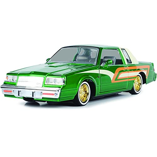 1987 Regal 3.8 SFI Turbo Green Metallic and Cream with Graphics Get Low Series 1/24 Diecast Model Car by Motormax 79023,Unisex Adult