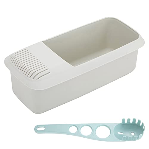 Rossiko Fields Microwave Pasta and Vegetable Cooker Steamer- Spaghetti Server with Strainer and Measurer - Complete with Pasta Fork - Dishwasher Safe