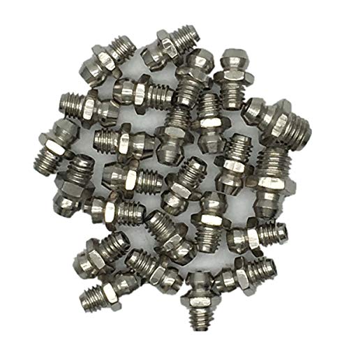 COMOK 25pce M6 Straight Brass Zerk Grease Nipple Fittings