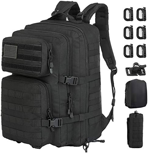 GZ XINXING 3 Day Assault Pack Military Tactical Army Molle Rucksack Backpack Bug Out Bag Hiking Daypack For Hunting Camping Hiking Traveling (Black1)