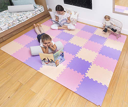 MioTetto Soft Non-Toxic Baby Play Mat | Toddler Playmat | Colorful Jigsaw Puzzle PlayMat | 16+2 Bonus Squares Foam Floor Mats for Kids & Babies | EVA Foam Interlocking Tiles for Gym, Nursery, Playroom