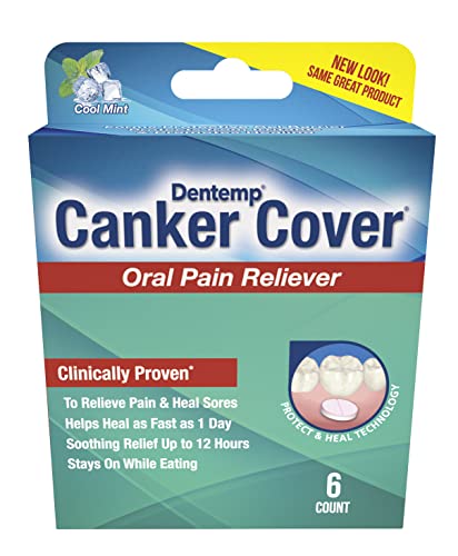 Dentemp Canker Cover - Canker Sore Medicine Pain Reliever (6 Counts) - Canker Sore Treatment to Relieve Canker Pain, Mouth Sores & Mouth Irritation - Fast Acting Relief