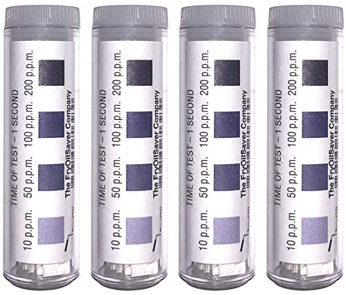 FryOilSaver Chlorine Test Strips for Restaurants, Precision Chlorine Test Paper, 4 x Vials of 100 Chlorine Sanitizer Test Strips, 10-200 ppm, Chlorine Test Strips, FMP 142-1362