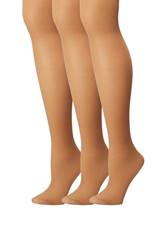 Hanes Womens Set of 3 Alive Full Support Control Top RT Pantyhose D, Simply Natural