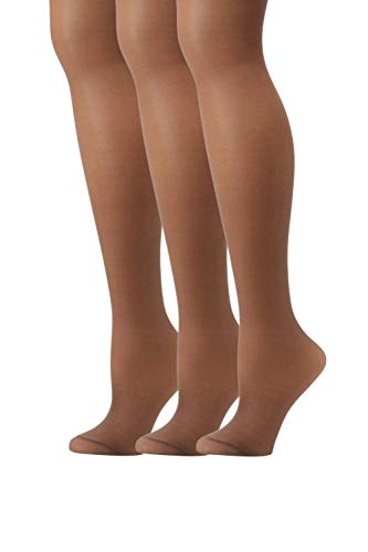 Hanes Womens Set of 3 Alive Full Support Control Top RT Pantyhose D, Barely Black