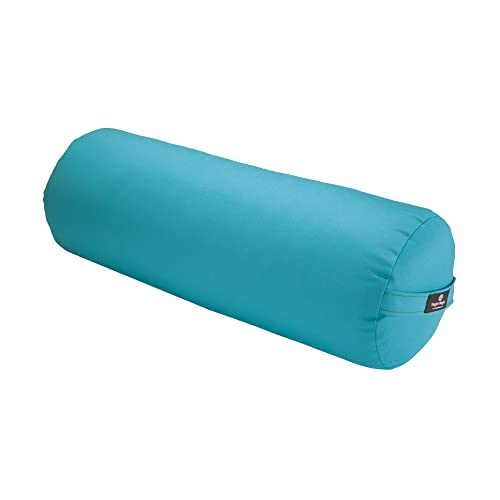 Hugger Mugger Round Yoga Bolster - Aqua - Firm Round Shape, Higher Profile, Great Under Knees, Soft Support, Handmade in The USA