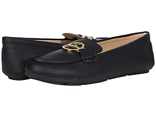 Calvin Klein Women's Layne Loafer Flat, Black Leather 967, 7.5