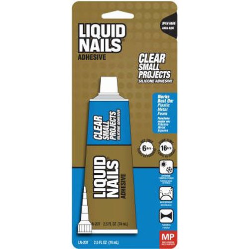 Liquid Nails LN207 All Purpose 2.5-Ounce Adhesive, 2.5oz, Clear