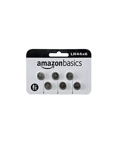 Amazon Basics LR44 Alkaline Button Coin Cell Battery, 1.5 Volt, Long Lasting Power, Mercury Free - Pack of 6