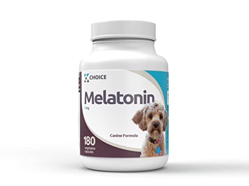 K9 Choice Melatonin for Small Dogs, 1mg - 180 Capsules - Canine Sleep Aid