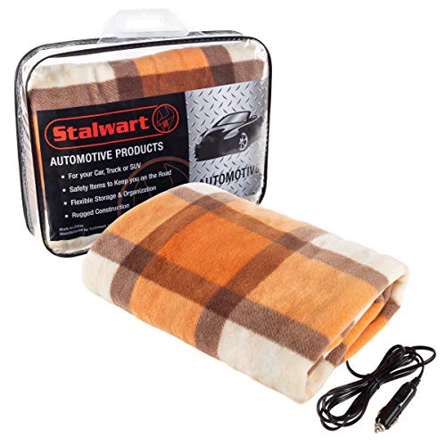 Stalwart Heated Car Blanket  12-Volt Electric Blanket for Car, Truck, SUV, or RV  Portable Heated Blanket for Car Camping Essentials