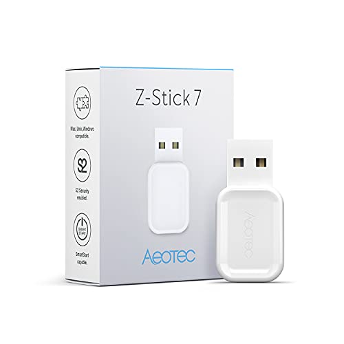 Aeotec Z-Stick 7 Plus, Zwave Plus USB to Create Z-Wave hub, Gateway Controller with 700 Series ZWave, SmartStart and S2, Works with Raspberry Pi 4, Compatible with Home Assistant