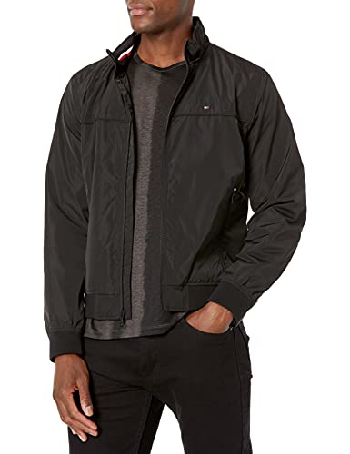 Tommy Hilfiger Men's Performance Faux Memory Bomber Jacket, black Unfilled, Small