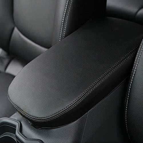 INTGET Center Console Armrest Cover for Toyota RAV4 Accessories 2023 2022 2021 2020 2019 Leather Middle Console Lid Cover Pad Protector Elbow Arm Rest Covering Car for RAV4 2022 Accessories(Black)