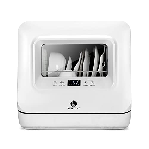 VENTRAY Countertop Portable Dishwasher Mini Compact with 5 Washing Programs LED Digital Display for Small Apartment Dorms RVs DW50