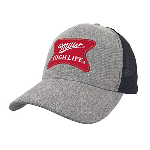 Tee Luv Miller High Life Beer Trucker Hat (Grey and Black)