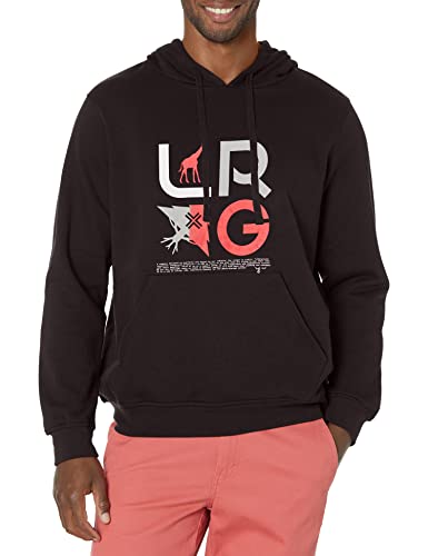 LRG Men's Lifted Research Group Logo Hooded Sweatshirt, Stacked Black, X-Large