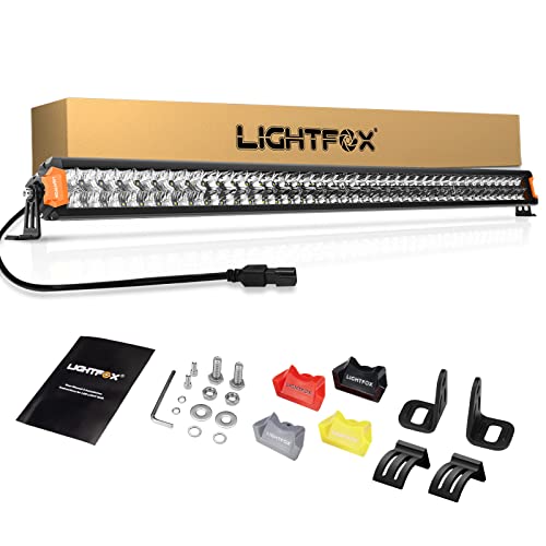 40 Inch LED Light Bar with DT Connector-Lightfox 240W 30,192LM Dual Row Super Bright Off Road Driving Light, Stylish Two-Tone Design Combo Beam Light Bar for Truck Pickup Roof Bumper Mount,IP68