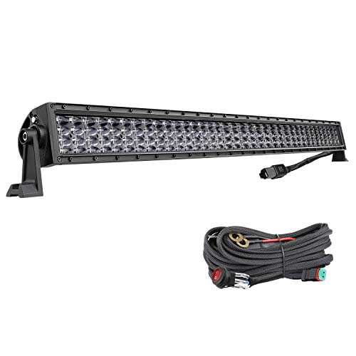 40 Inch LED Light Bar, Niking Auto 640W Quad Row LED Driving Light Spot Flood Combo Beam LED Work Light Off Road Lights with Wiring Harness Fog Lamps for Truck Jeep Ford SUV Boat