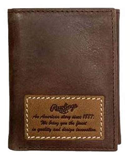 Rawlings American Story Trifold Leather Wallet For Men (Brown)