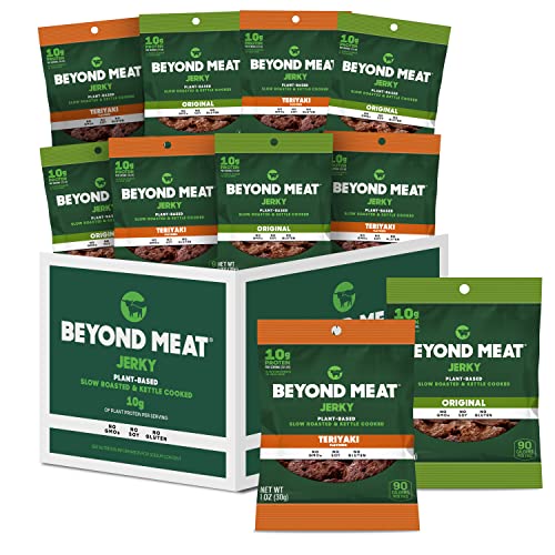 Beyond Meat Plant-Based Jerky, Original & Teriyaki Variety Pack, 10g Protein, 1oz Bags (10 Pack)