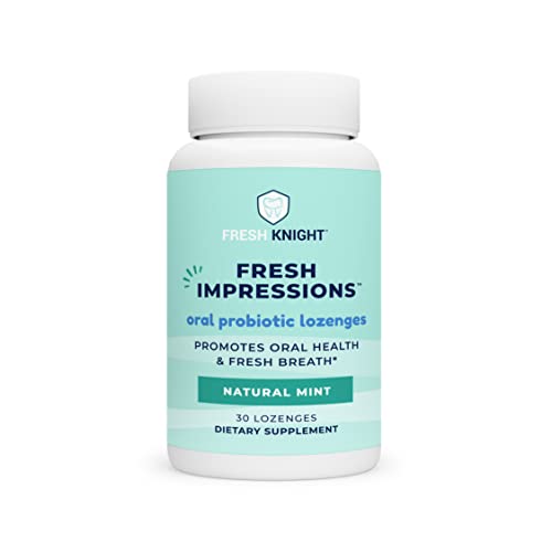 Oral Probiotics, Chewable Oral Probiotic for Bad Breath, Halitosis, Teeth, and Gum Health, Fresh Impressions, Oral Probiotic Lozenges, Contains Blis K12, Mint Flavored, Sugar Free, 1 Pack (30ct)