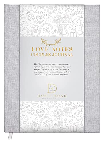 Dobie Road Collective Love Notes Couples Journal For Him and Her | Linen Hardcover Book To Fill Out Together Memories of Us Anniversary The Marriage Our Story Wedding Journal, Gray, DR-