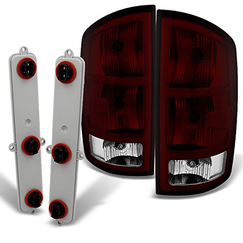 AKKON - For Dodge Ram 1500 | 2500 |3500 Pickup Truck Dark Red Tail Lights Replacement With Circuit Board Pair