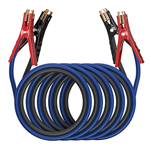 EXTRESPO Heavy Duty Jumper Cables - 4 Gauge 20 Feet 600Amp Automotive Booster Cables for Car Battery, for Car, SUV and Trucks, Jumper Cables Kit with Carry Bag, Gloves, Brushes (4 Gauge 20 FT)