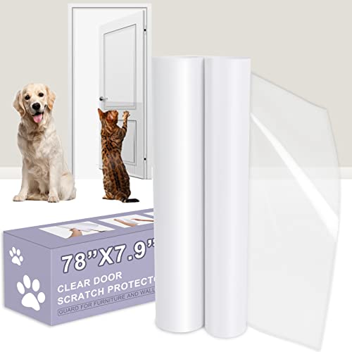 Door Protector from Dog Scratching, 78" x 7.9" Anti-Scratch Guard for Furniture and Wall, Door Scratch Shield for Dog and Cat Clawing, Scratching and Damaging