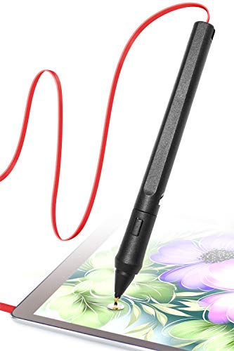 SonarPen - Pressure Sensitive Smart Stylus Pen with Palm Rejection and Shortcut Button. Battery-Less. Compatible with Apple iPad/iPhone/Android/Switch/Chromebook (Red)