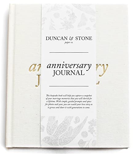 DUNCAN & STONE PAPER CO. Wedding Anniversary Journal (Ivory, 189 Pages) - Anniversary Book for Couple - Marriage Memory Book & Photo Album - Perfect Anniversary Journal for Couples