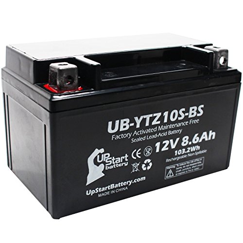 Replacement for 2009 Yamaha YZF-R6 (excl. R6S) 600CC Factory Activated, Maintenance Free, Motorcycle Battery - 12V, 8.6Ah, UB-YTZ10S-BS