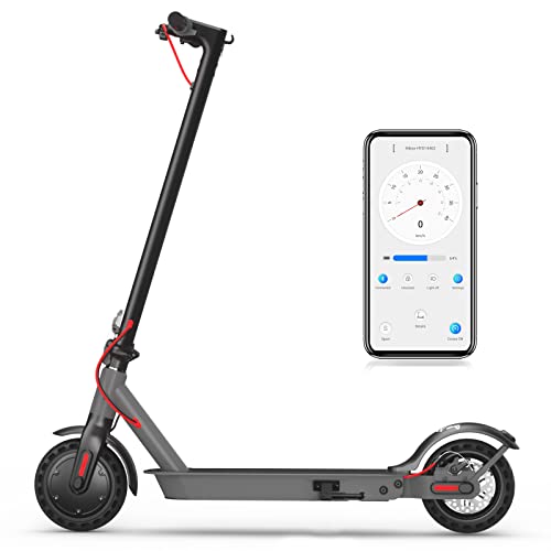 Hiboy S2 Electric Scooter - 8.5" Solid Tires - Up to 17 Miles Long-Range & 19 MPH Portable Folding Commuting Scooter for Adults with Double Braking System and App (S2)