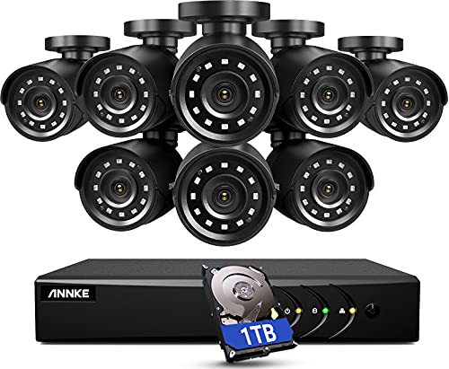 ANNKE 3K Lite Security Camera System Outdoor with AI Human/Vehicle Detection,8CH H.265+ DVR and 8 x 1920TVL 2MP IP66 Home CCTV Cameras, Smart Playback, Email Alert with Images, 1TB Hard Drive - E200