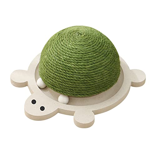 MONDOTOY Funny Roller Cat Toy Wooden Track Balls Turntable for Kitty Cat,Turtle Shape with Cat Scratching Pad,Interactive Toys for Cats, Gifts for Christmas (Turtle)