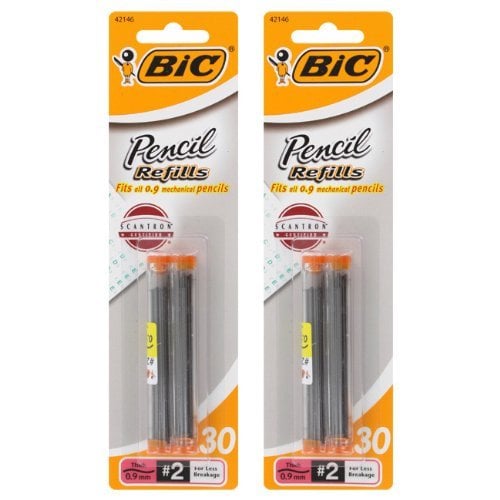 BIC Pencil Lead Refills, Thick Point, 0.9mm, 2, 60/Count