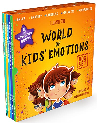 World of Kids' Emotions (Anger, Anxiety, Kindness, Diversity, Mindfulness) - Kids' Books About Emotional Intelligence, Feelings and Mental Health - Social Emotional Learning for Kids - Box Set of 5
