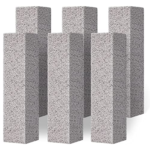 4TH Pumice Stone for Toilet Bowl Cleaning,Scouring Stick Powerfully Clean Away Limescale Stain,Hard Water Ring, Calcium Buildup,Iron&Rust. Remover for Tile/Bath-tub/Kitchen Sink/Grill - 6 Pack