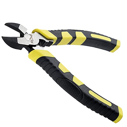 6 inch Wire Cutters Heavy Duty,Diagonal Cutting Pliers with Spring-loaded Mechanism Dikes,Chrome Vanadium Steel Forged Side Cutters with Crimping Design