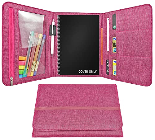 Folio Cover Compatible with Rocketbook Everlast Fusion, Multi A5 Size Notebook Organizer, Pen Loop/Business Card Holder, 8.8" x 6" inch (Executive Size)