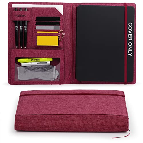 Kaitiaki Folio Cover Compatible with Rocketbook Pro 2.0 Smart Notebook, Organized Portfolio with Pen Loop, Business Card Holder, File Pocket, Zipper Pouch, Waterproof Fabric, Letter Size, Fuchsia