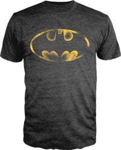 Batman Logo Bat Signal Men's Charcoal Tee Shirt T-Shirt-Small