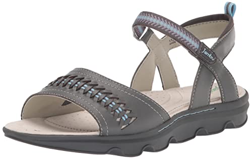 Jambu Women's Monaco Flat Sandal, Grey, 8