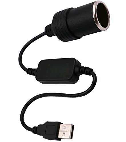 USB A Male to 12V Car Cigarette Lighter Socket Converter Cable
