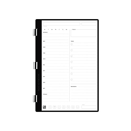 Rocketbook Pro Daily To Do Page Pack | Scannable Pro Pages for To Do Lists and Agendas - Write, Scan, Erase, Reuse | 20 Sheets | Executive Size: 6 in x 8.8 in