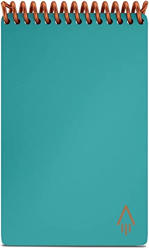 Rocketbook Smart Reusable Dotted Grid Eco-Friendly Notebook with 1 Pilot Frixion Pen & 1 Microfiber Cloth Included - Neptune Teal Cover, Mini Size (3.5" x 5.5") (EVR-M-K-CCE)
