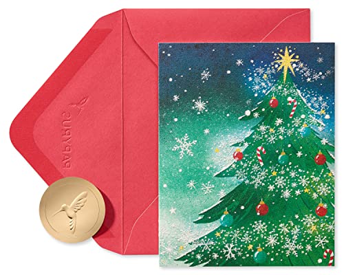 Papyrus Christmas Cards Boxed with Envelopes, Joyful Christmas Celebration, Tree (20-Count)