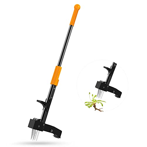 EEIEER Weed Puller Tool, 40 Manual Weeding Tools for Gardening, Integrated Weeds Removal Tool with 4 Claws for Lawn Yard Garden Patio
