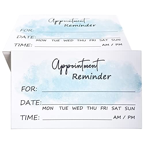 RXBC2011 Appointment Reminder Cards Watercolor Pack of 100 (BLUE)